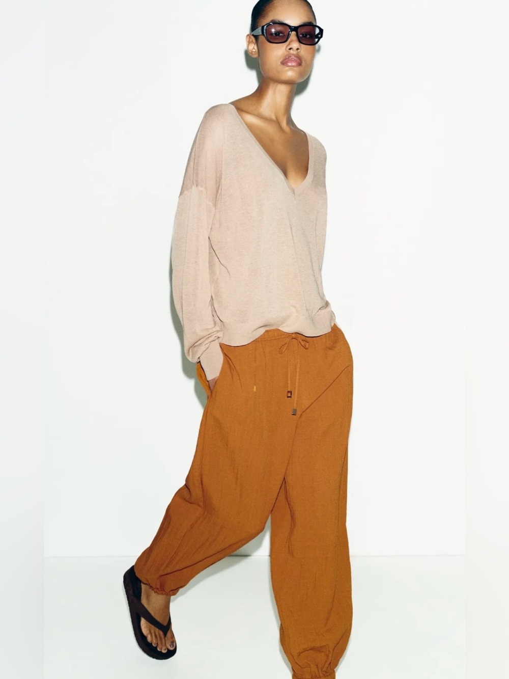 ZARA Relaxed Elastic Waistband Bloomer Pants